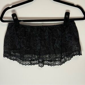 NWT Fashion Forms Elegant Black Lace Flouncey Bandeau Bra Size XL